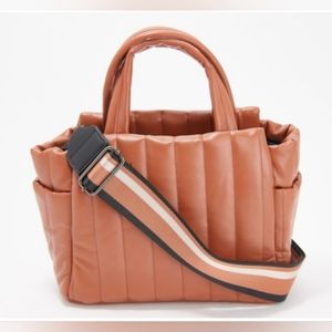 NWT Think Roylyn Paxton Faux Leather Tote w/removable strap im Saddle